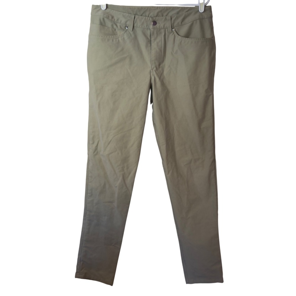 Lululemon Men's ABC Slim-Fit 5 Pocket Pants Utilitech Fabric Size 32 Khaki